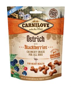 CARNILOVE CRUNCHY SNACK STRUISVOGEL / ZWARTE BES 200 GR