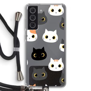 Katten: Samsung Galaxy S21 FE Transparant Hoesje met koord