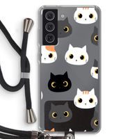 Katten: Samsung Galaxy S21 FE Transparant Hoesje met koord