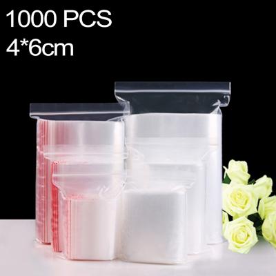 1000 stuks 4 x 6 cm PE zelf duidelijk Zip-Lock verpakking zak afdichten Custom Printing en grootte zijn welkom