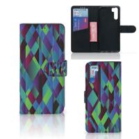 OPPO A91 | Reno3 | Book Case | Abstract Green Blue