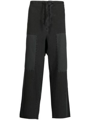 Palm Angels pantalon à taille à lien de resserrage - Noir
