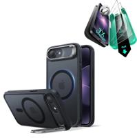 iPhone 17e Bundle Classic Hybrid Magnetic Case (Stash Stand) and Armorite® Screen Protector - Frosted Black