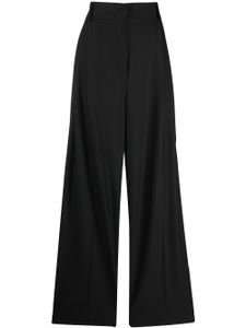 Ferragamo pantalon plissé à taille haute - Noir