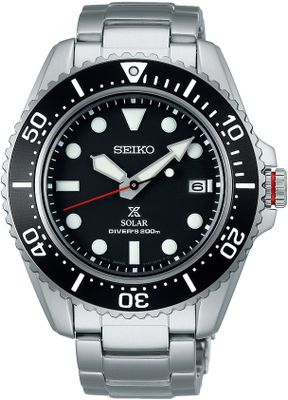 Seiko SNE589P1 Prospex Horloge solar staal zilverkleurig-zwart 43 mm