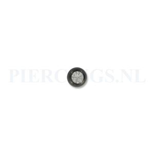 Balletje 1.6 mm black line met kristal