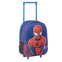 Marvel Spiderman rugzak voor kinderen - blauw - 25 x 10 x 31 cm - rugzak met ingebouwde trolley - thumbnail