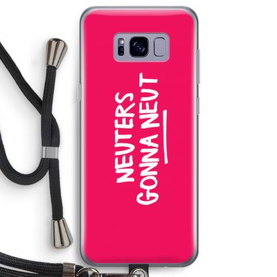 Neuters (roze): Samsung Galaxy S8 Transparant Hoesje met koord
