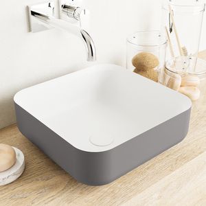 MONDIAZ BINX Waskom solid surface 36cm kleur DarkGrey / Talc