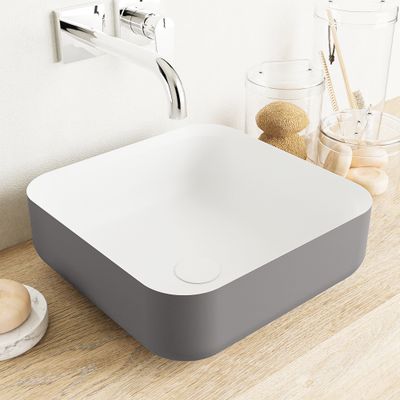 MONDIAZ BINX Waskom solid surface 36cm kleur DarkGrey / Talc