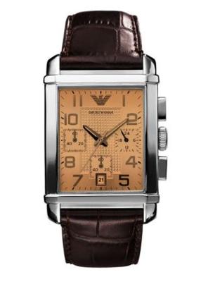 Horlogeband Armani AR0337 Leder Bruin 24mm