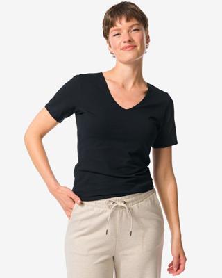 HEMA Dames T-shirt perfect comfort katoen zwart (zwart)