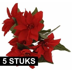 5x Bosje Kerstster bloemen 30 cm