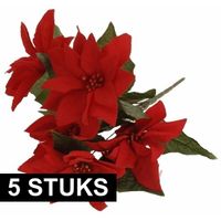 5x Bosje Kerstster bloemen 30 cm