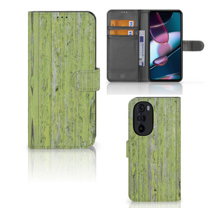 Motorola Edge 30 Pro Book Style Case Green Wood