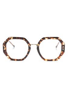 Isabel Marant Eyewear lunettes de vue géométriques à effet écailles de tortue - Marron