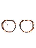 Isabel Marant Eyewear lunettes de vue géométriques à effet écailles de tortue - Marron