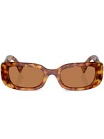 Miu Miu Eyewear lunettes de soleil rectangulaires à effet écailles de tortue - Vert - thumbnail