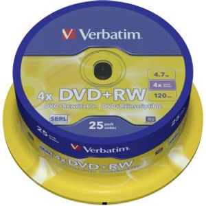 Verbatim DVD+RW Matt Silver 4,7 GB 25 stuk(s)