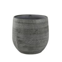 Ter Steege Plantenpot/bloempot - keramiek - mystic grijs - D15 x H13 cm