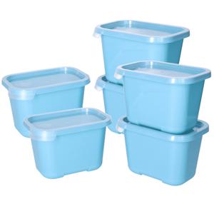 Vershoudbakjes nestbaar - BPA vrij - meal prep - 9x stuks van 1 liter - blauw