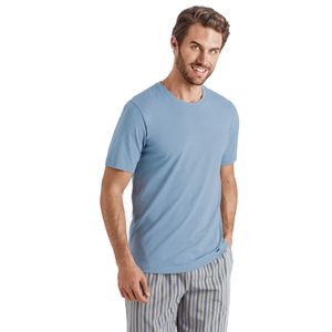 Hanro Heren Sleep & Lounge Living Leisure s/slv shirt blauw 075050