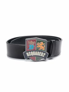 DSQUARED2 KIDS ceinture en cuir à boucle logo - Noir