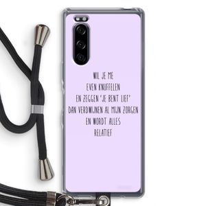 Relatief: Sony Xperia 5 Transparant Hoesje met koord