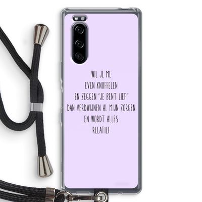 Relatief: Sony Xperia 5 Transparant Hoesje met koord