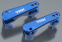 Caster blocks (c-hubs), aluminum, left & right (blue-anodized) (TRX-6832X) - thumbnail