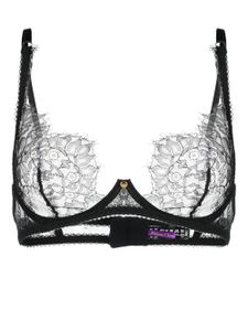 Maison Close soutien-gorge Inspiration Divine à dentelle fleurie - Noir