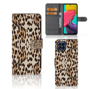 Samsung Galaxy M53 Telefoonhoesje met Pasjes Leopard