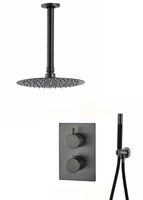 Saniclear Iron Pro inbouw regendouche met plafondarm en 20cm hoofddouche verouderd ijzer - gunmetal - thumbnail