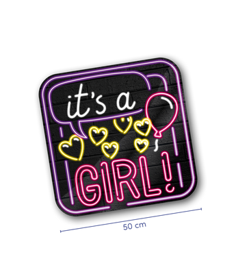 Huldeschild neon geboorte meisje