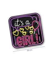 Huldeschild neon geboorte meisje