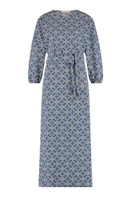 Isabella ornament dress - off white/cobalt - 07136