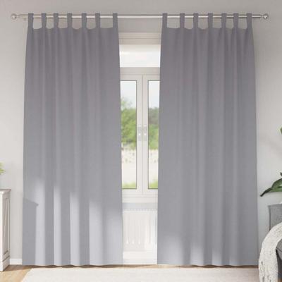 Gordijnen met gordijnen 2 pcs Lichtgrijs Polyester