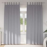Gordijnen met gordijnen 2 pcs Lichtgrijs Polyester