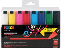 Posca paintmarker PC-7M, set van 8 markers in geassorteerde basiskleuren - thumbnail