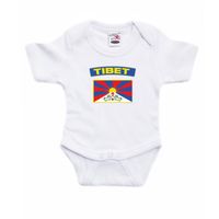 Tibet landen rompertje met vlag wit voor babys 92 (18-24 maanden)  - - thumbnail