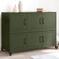 Dressoir 100,5x39x72 cm staal olijfgroen