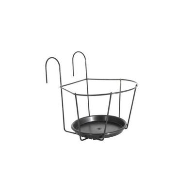 ARTEVASI balkon pannenlap met schotel - 25 x 25 cm - antracietgrijs