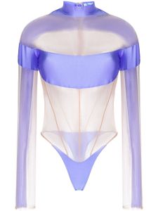 Mugler body Illusion à empiècement - Tons neutres