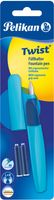 Pelikan Twist vulpen, op blister, blauw , inclusief 2 inktpatronen - thumbnail
