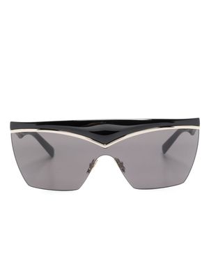 Saint Laurent Eyewear lunettes de soleil SL 614 Mask à monture oversize - Noir