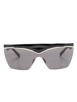 Saint Laurent Eyewear lunettes de soleil SL 614 Mask à monture oversize - Noir - thumbnail