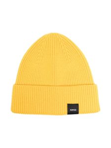 Aspesi Kids bonnet en laine à design nervuré - Jaune