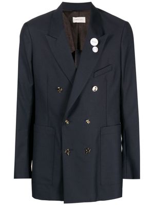 Bed J.W. Ford blazer en laine à boutonnière croisée - Bleu