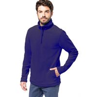 Fleece trui - indigo blauw - warme sweater - voor heren - polyester 2XL  - - thumbnail
