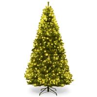 120/150/180/210 cm Kunstkerstboom met 11 Verlichtingsmodi Kerstboom Decoratieve Feestboom met LED-lichten voor Winkel Thuis